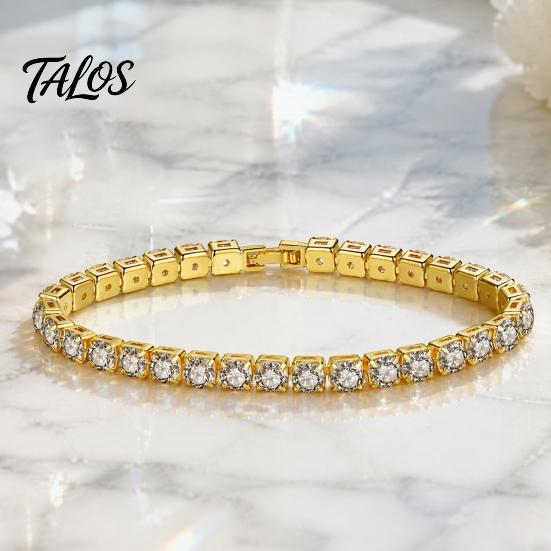 Shiny Faux Crystal Bracelet for Women, Silver/Golden Rhinestone Bangle Bracelet, Sparkling Skin Friendly Alloy Plated Cubic Zirconia with Secure Clasp