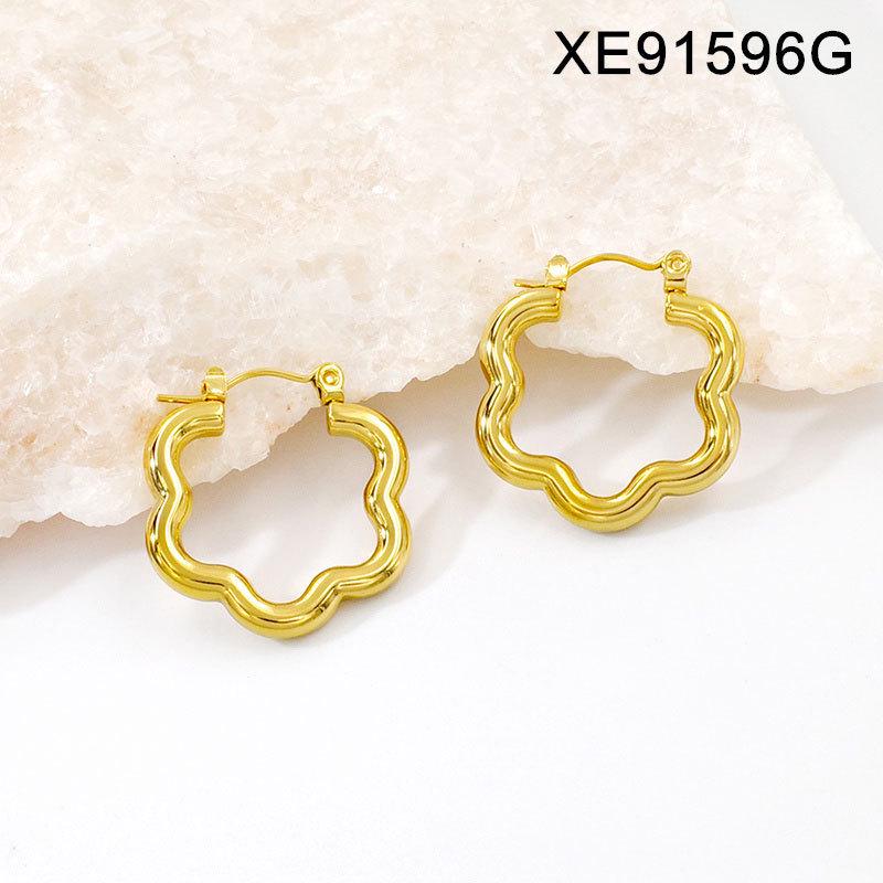European Luxury 18K Gold-Plated Titanium Steel Earrings