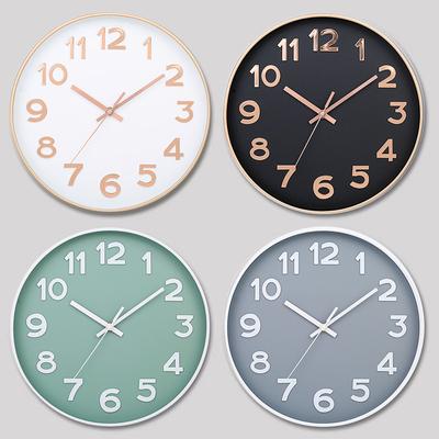 12 Inch 30CM Silent Wall Clock, Creative and Fashionable, Three-dimensional Digital Minimalist Clock for Home Living Room