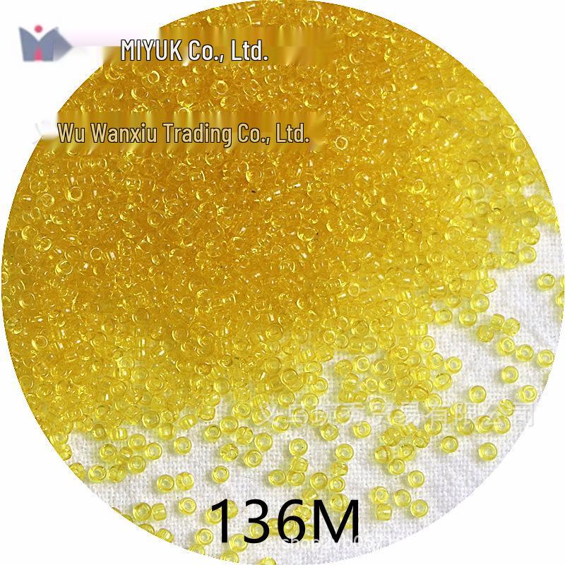 1.5mm Transparent Miyuki Glass Seed Beads for DIY Hairpins, Embroidery, and Bracelet Crafting.