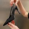 Sexy High Heels Women's 2025 New Pointed Stiletto High Heels Sandals Fashion Water Diamond Shallow Mouth Single Shoes