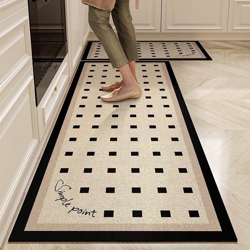 

Kitchen Floor Mat Waterproof Oil-proof Wash-free PVC Dirt-resistant Household Carpet Anti-dirty Door Rug Tapis Alfombra 1pc 50x80cm
