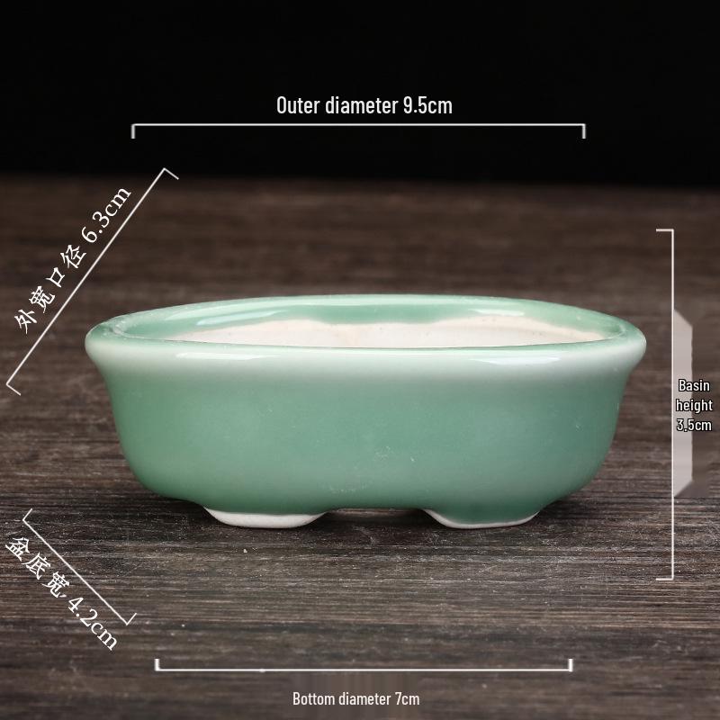 Ceramic Purple Clay Succulent Bonsai Pot - High-End Glazed Mini Flower Pot 