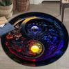 Yin Yang Inspired Round Area Rug, Non-Slip Machine Washable Floor Mat for Living Room Home Decor, Soft Indoor Welcome Carpet