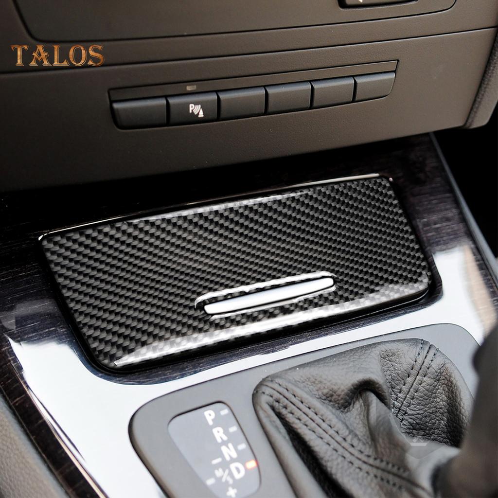 Carbon Fiber Style Console Ashtray Panel Trim Cover Sticker Fit For BMW E46