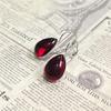 Simple Vintage Gothic Red Drop Hanging Earrings Ear Drop Jewelry for Women
