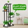 4-Tiers Holder Flower Pot Rack Garden Shelf Stand Outdoor Indoor Black White Iron Art Tree Design Plant Stand 22x44x81cm