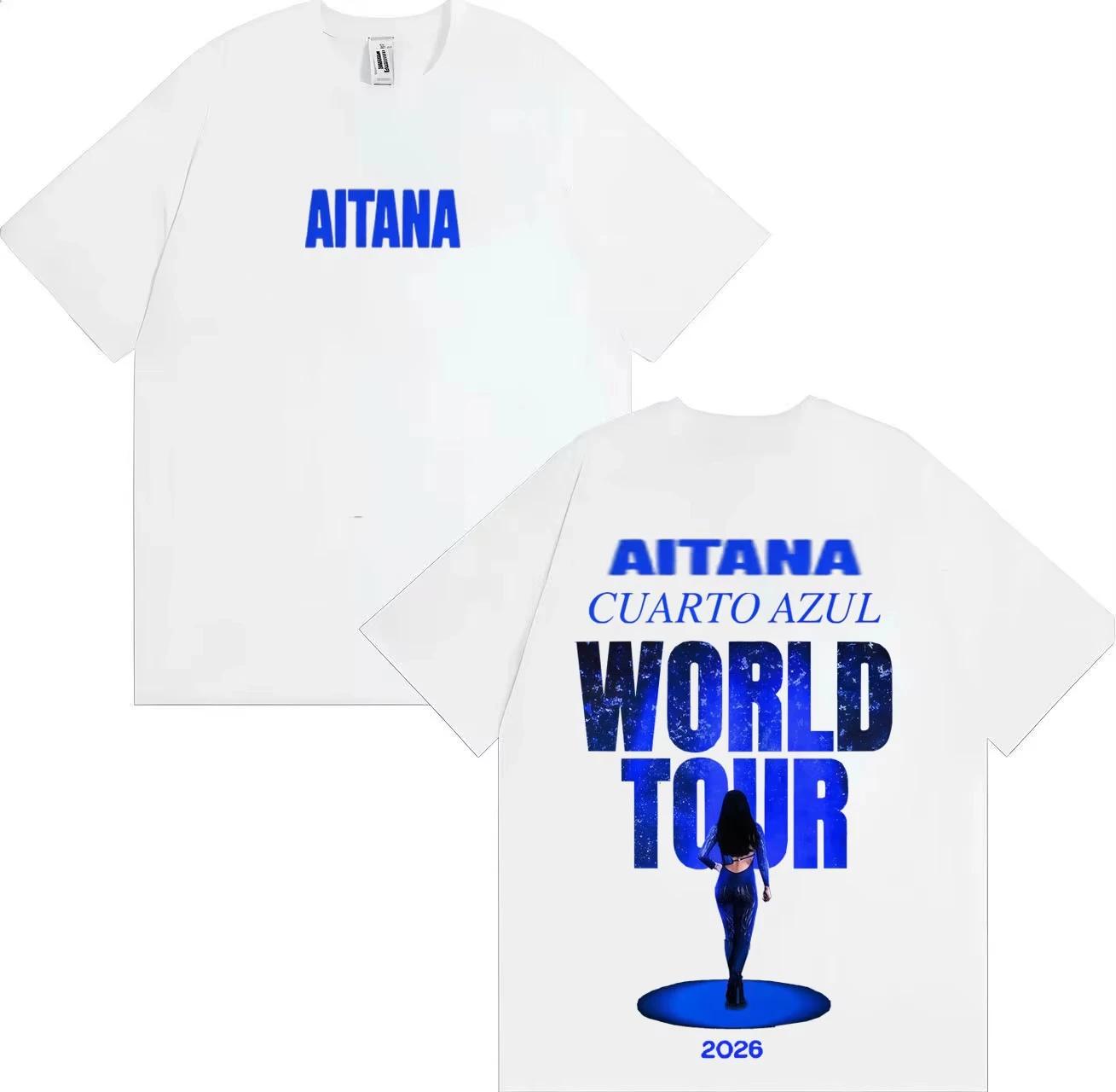

Singer Aitana Cuarto Azul Double Sided Print 2026 Hip Hop Music T Shirt Unisexs Women Tshirts Crewneck Short Sleeve Tees Unisex S