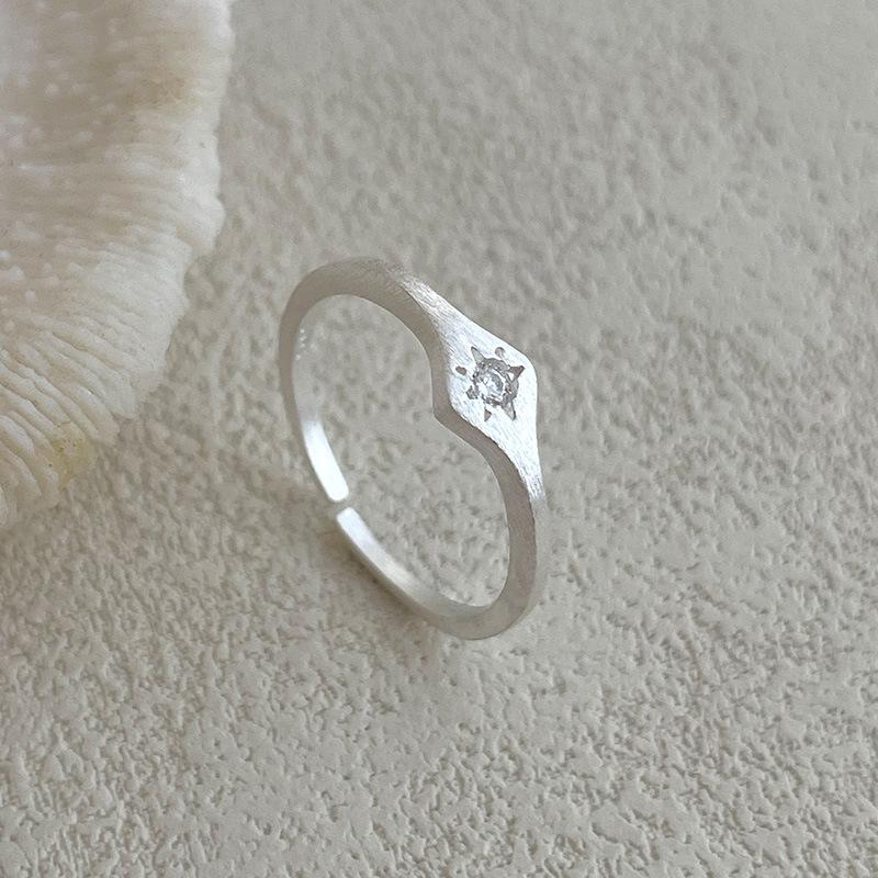 Adjustable Brushed Matte Star Ring – Versatile Thin Band for Women Adjustable Open