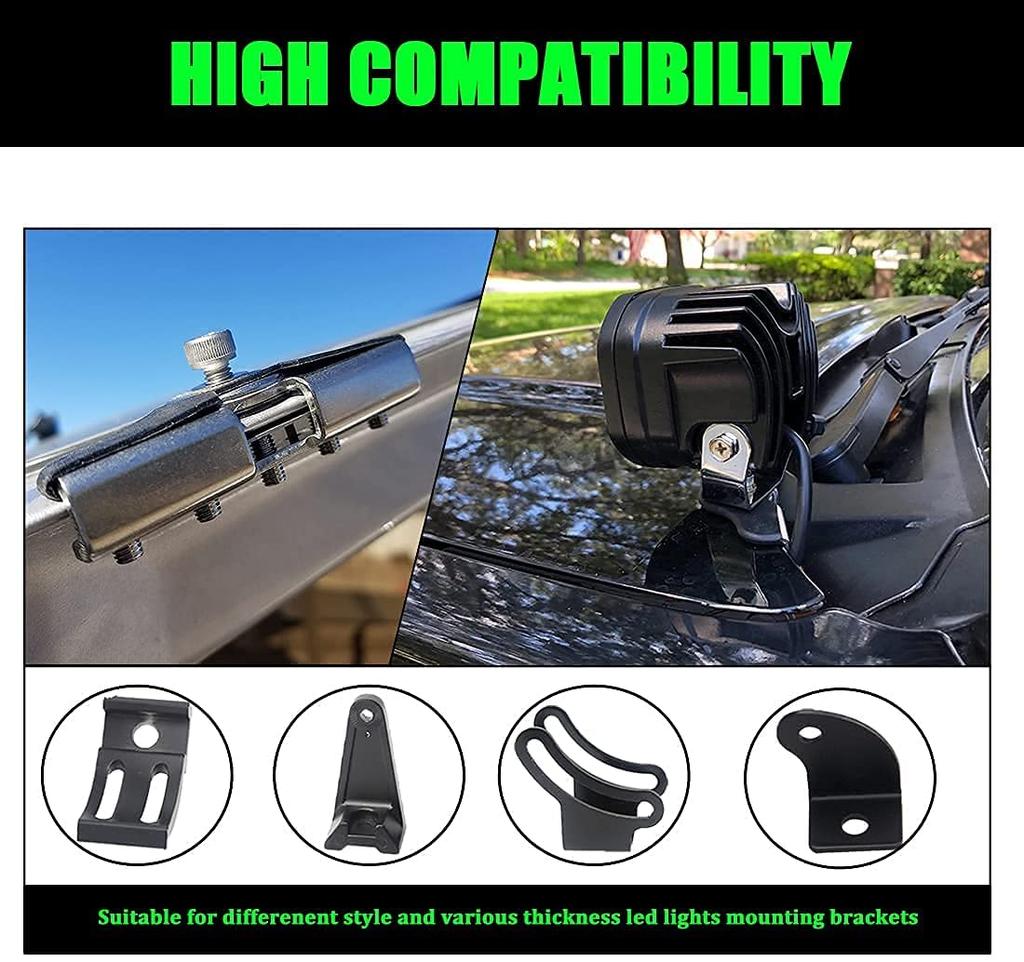 Engine Hood Ditch Light Mounting Bracket Car SUV Pillar Cover Edge Spotlight Lamp Holder Clamp