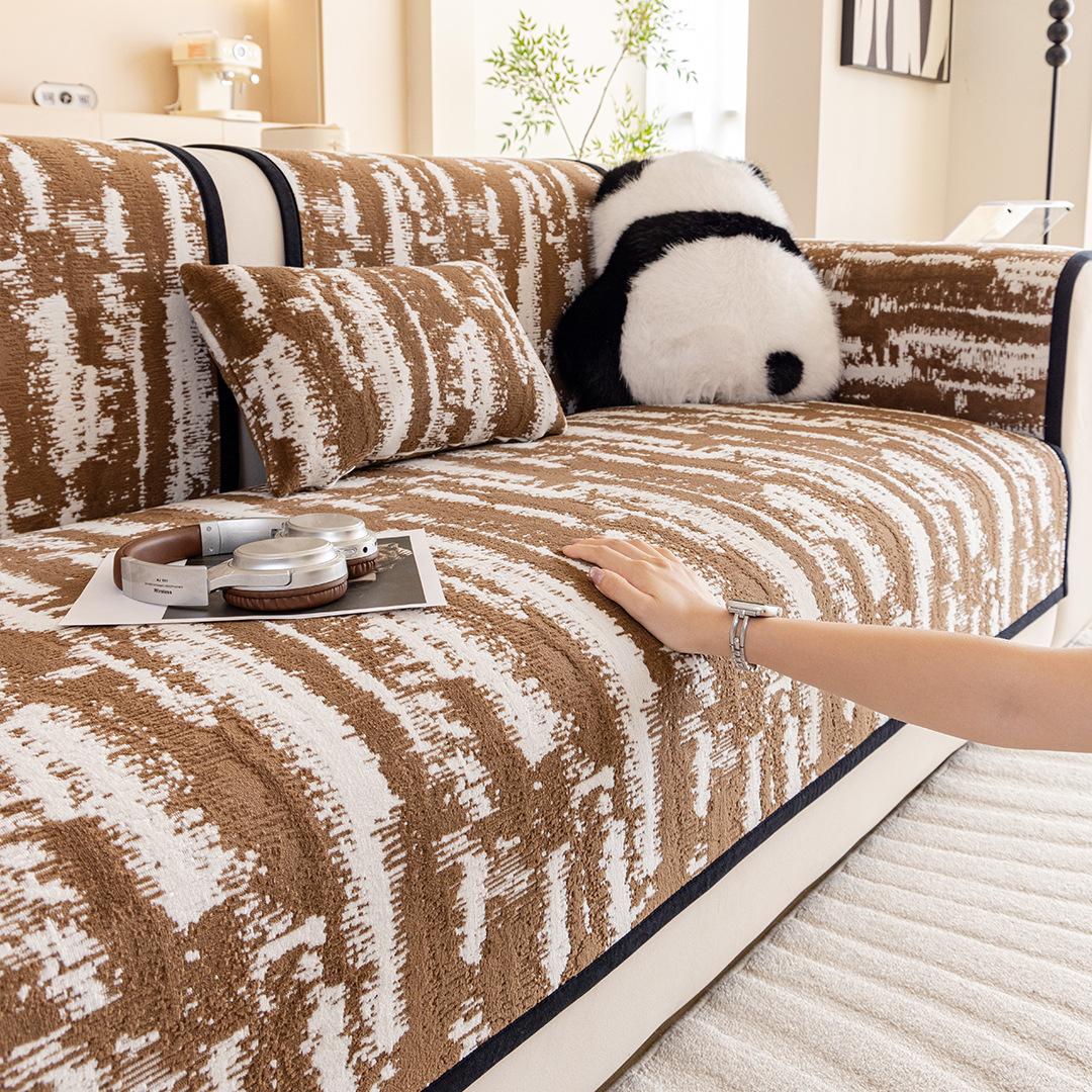

Four Season Universal Sofa Cover Chenille High-end Feeling Light Luxury Non Slip Sofa Cushion Living Room Straight Seat Cushion 70X70cm