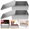 FRCOLOR Tin Can Storage Can Set of 2 Square Rectangular With Lid Small Item Container Metal Case Cookie Can Confectionery Tea Caddy Sundries