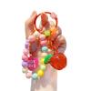 Fruit Pendant Keychain Colorful Beads Keychain Cute Transparent Fruit Bag Backpack Purse Charm Gift for Women Girls Teens