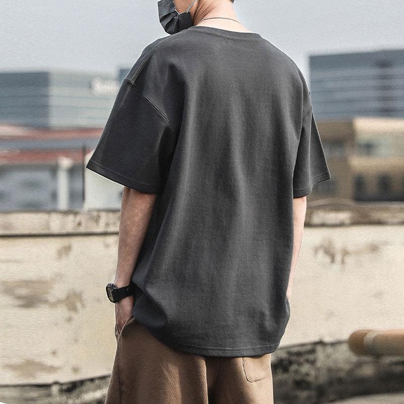 Loose Pure Cotton Men T-shirt O-neck Half Sleeves Casual Tee Man Hip Hop Pullover Shirt