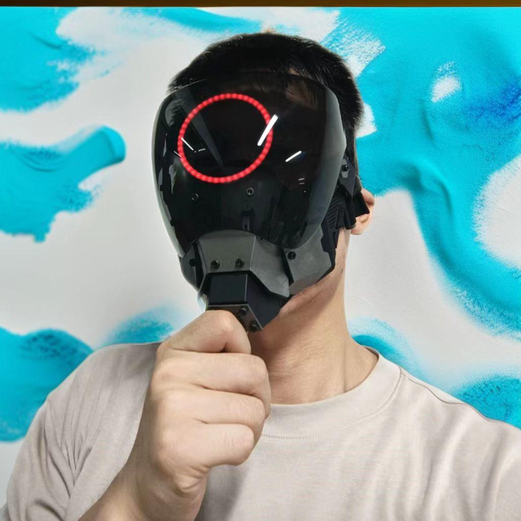 Cyber Punk Commander Cosplay Led Mask,DIY Detachable Punk Mask,Perfect for Halloween,Parties,Masquerade,and Music Festivals