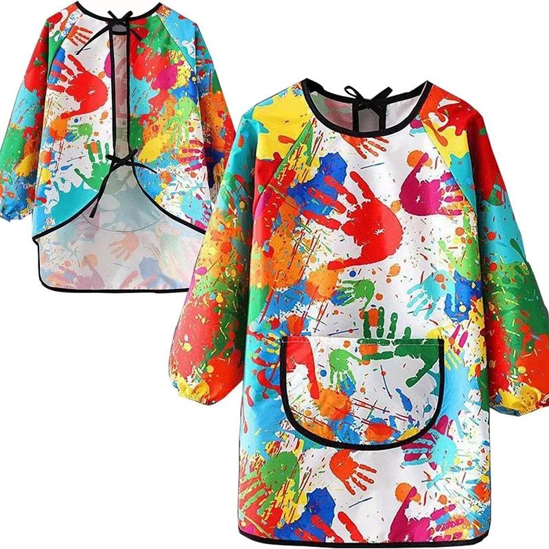 Paint Apron for Children Art Apron - Waterproof Long Sleeved Cover Children's Apron, Childrens Drawing Kindergarten WQ005