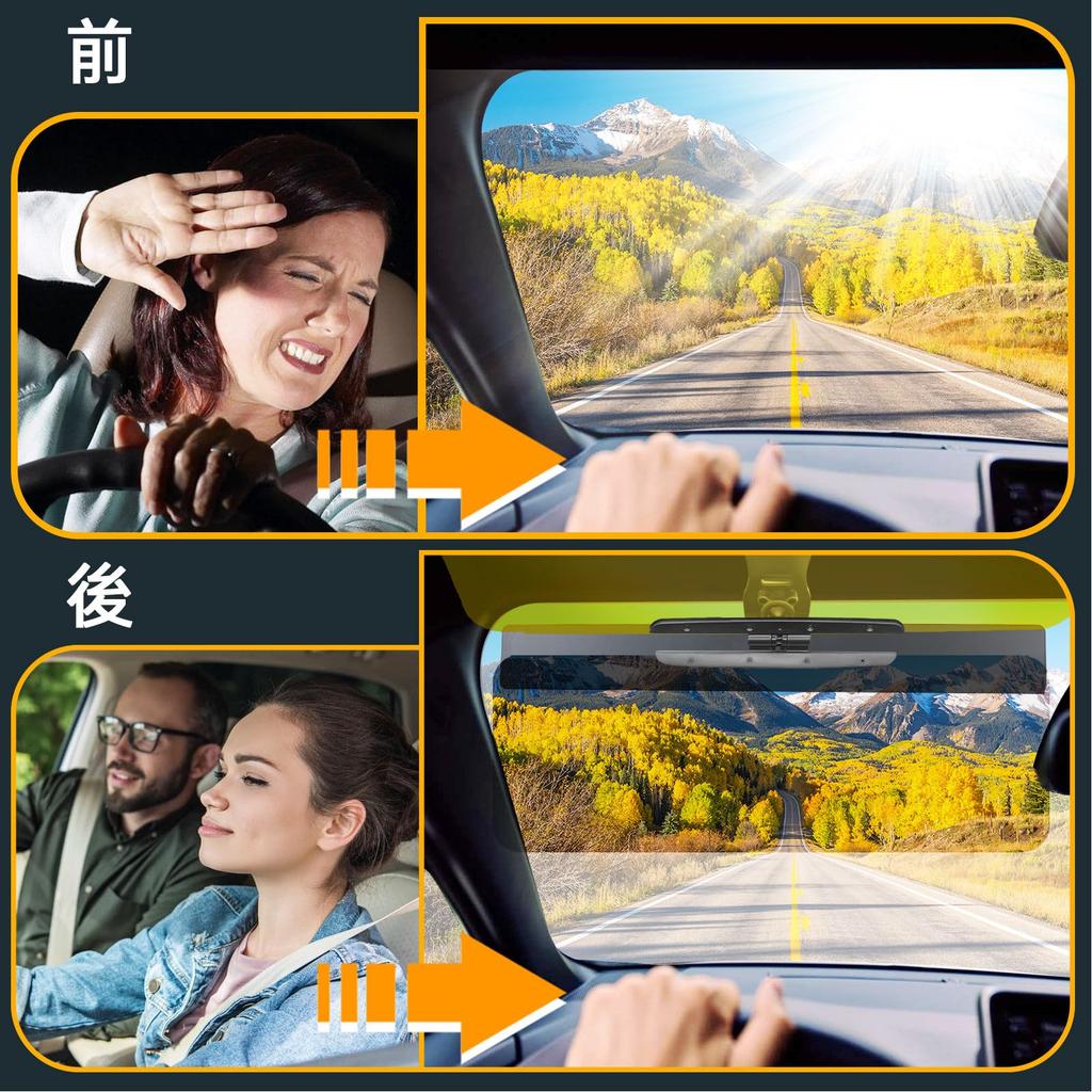DOOUBAO Car Sun Visor Extension Side UV400 Prevents UV and Snow Easy Driving Support Attachment, Day/Night Use, Extension, Anti-Glare, Glare, Rays,