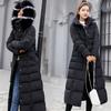 Lange Parkas im koreanischen Stil, modisch, lange, knielange Baumwolljacke für Damen, dicke, warme, wattierte, schlanke Parkas und Mäntel, wattierte Jacke für Damen, Größe S mit Kapuze