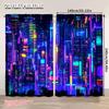 Modern Retro Punk Night City Curtain Futuristic Aesthetic Apply Bedroom Living Room Office Dormitory Curtains Set Of 2 Made Polyester Area Decor