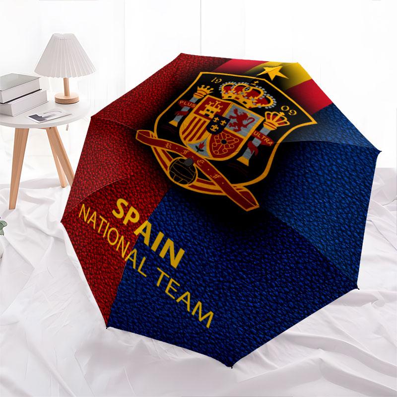 Spain Art pattern, automatic folding umbrella, portable and foldable design, 8 ribs, a Christmas or birthday gift.