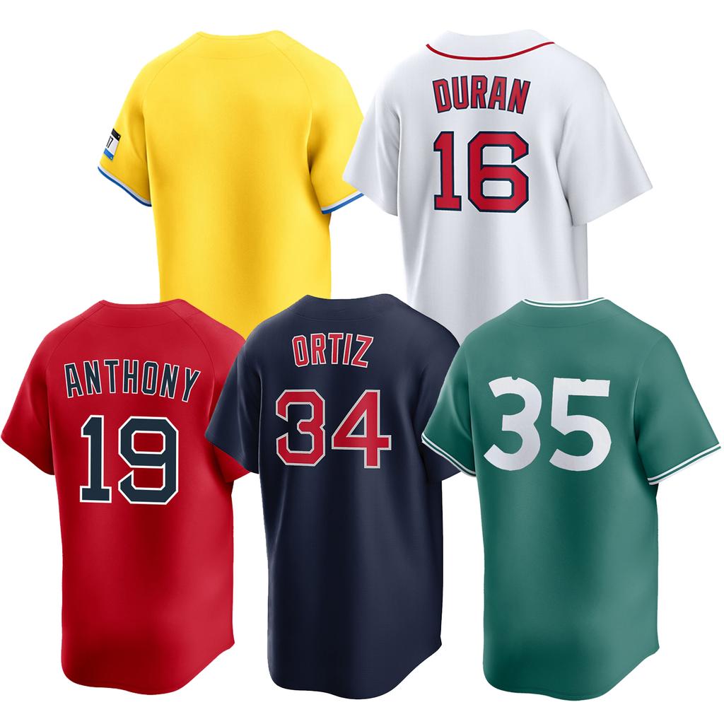 Maglie da Baseball da Uomo Cucite Versione Bianca 35 Garrett Crochet 19 Roman Anthony 34 David Ortiz 16 Jarren Duran S-3XL