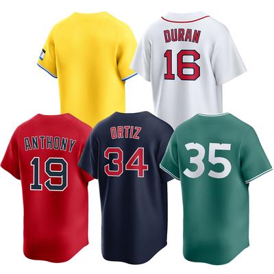 Men's Stitched Baseball Jerseys  Blank Version  35 Garrett Crochet 19 Roman Anthony 34 David Ortiz 16 Jarren Duran  S-3XL