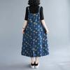 Plus Size Women's Loose Printed Denim Casual Sleeveless Skirt Spring Autumn Fashion Back with Skirts Women   Denim Skirts