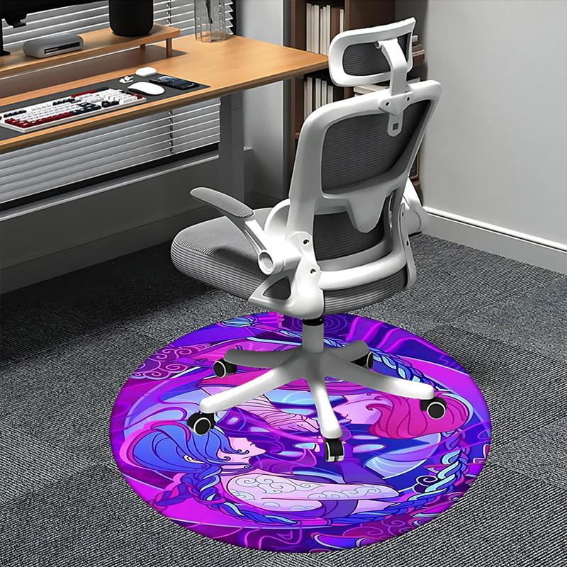 

Jinx (League of Legends) Chair mat Round Rug-Office carpet, Machine Washable, Non-slip, Suitable for Living Rooms, Bedrooms 80cm