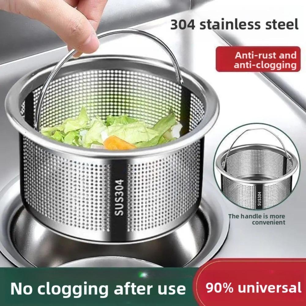 Drain Basket 304 Stainless Steel Household Filter Dishwasher Leakage Kitchen Sink