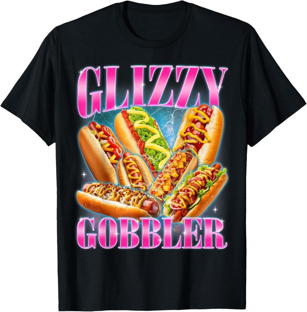 

Glizzy Gobbler Забавная футболка с графикой бутлег для любителей хот-догов Glizzy 4XL