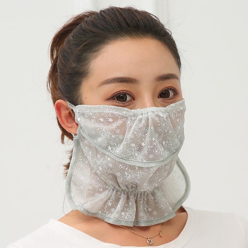 Anti-Uv Sunscreen Mask Breathable Ear Cord Face Cover Scarf Hanging Ear Dust-Proof Scarves Mask Summer Dust-Proof Veil