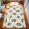 Lingge Shell Carpet Nordic Style Grid Blue Watercolor Carpet Ocean Series Carpet Door Mat Room Bedroom Decoration Rug