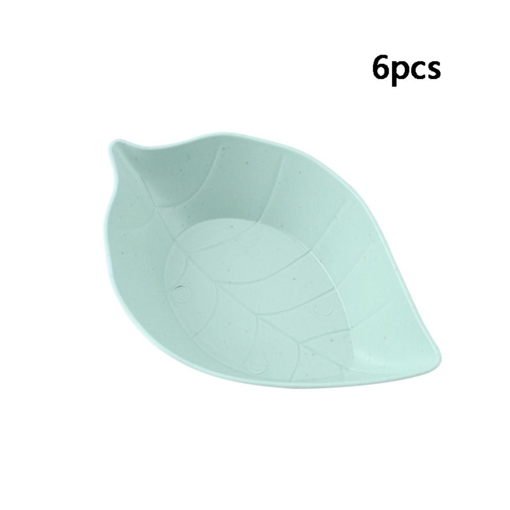 6pcs Degradable Leaf-shaped Dipping Plate Japanese-style Seasoning Dish Sauces Plate Vinegar