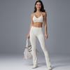 Summer new mid-waist yoga wide-leg pants breathable belly-closing fitness flared pants slim-fitting sports slightly pulled trousers