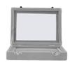 Jewelry Box 7 Slots Velvet Jewellery Holder Storage Display Case for Earring Bracelet Gray