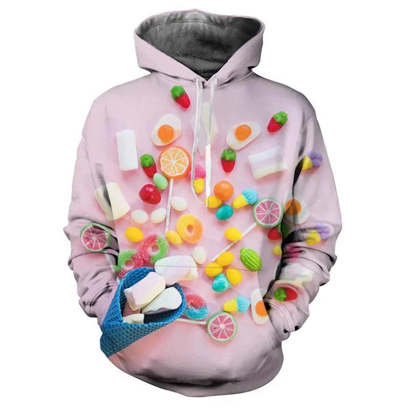 Candy Lollipop 3D printed floral hoodie Men's and women's fashion long-sleeved pullover spring and autumn sweatshirt hoodie