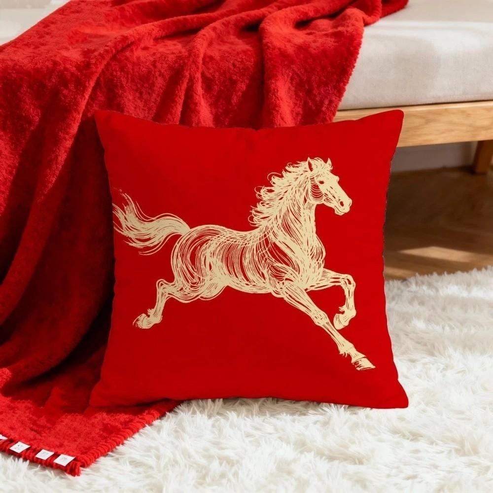 Chinese Style Throw Pillow Cover Happy Word Print Cushion Cover Pillowcase  Sofa Decoration
