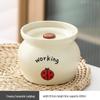 Wutuo Ceramic Mini Stew Pots with Lid - Ladybug Design (Set of 2)