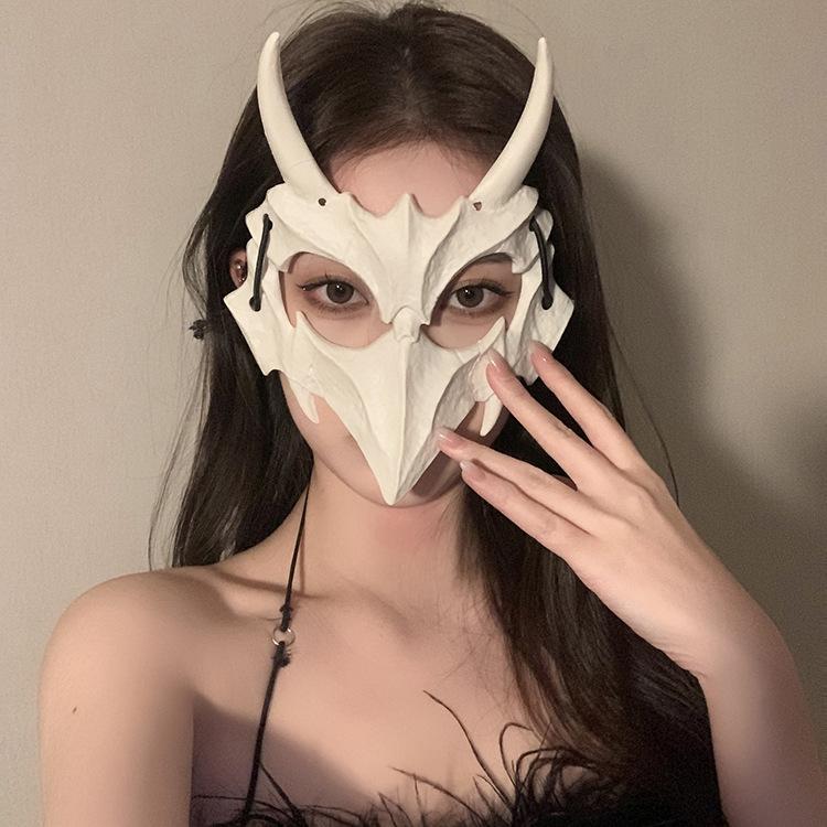 Christmas Two-Dimensional Half-Face Mask, Dragon God Yasha, Halloween Cos Dress Up Half-Face Mask, Mouth Cover