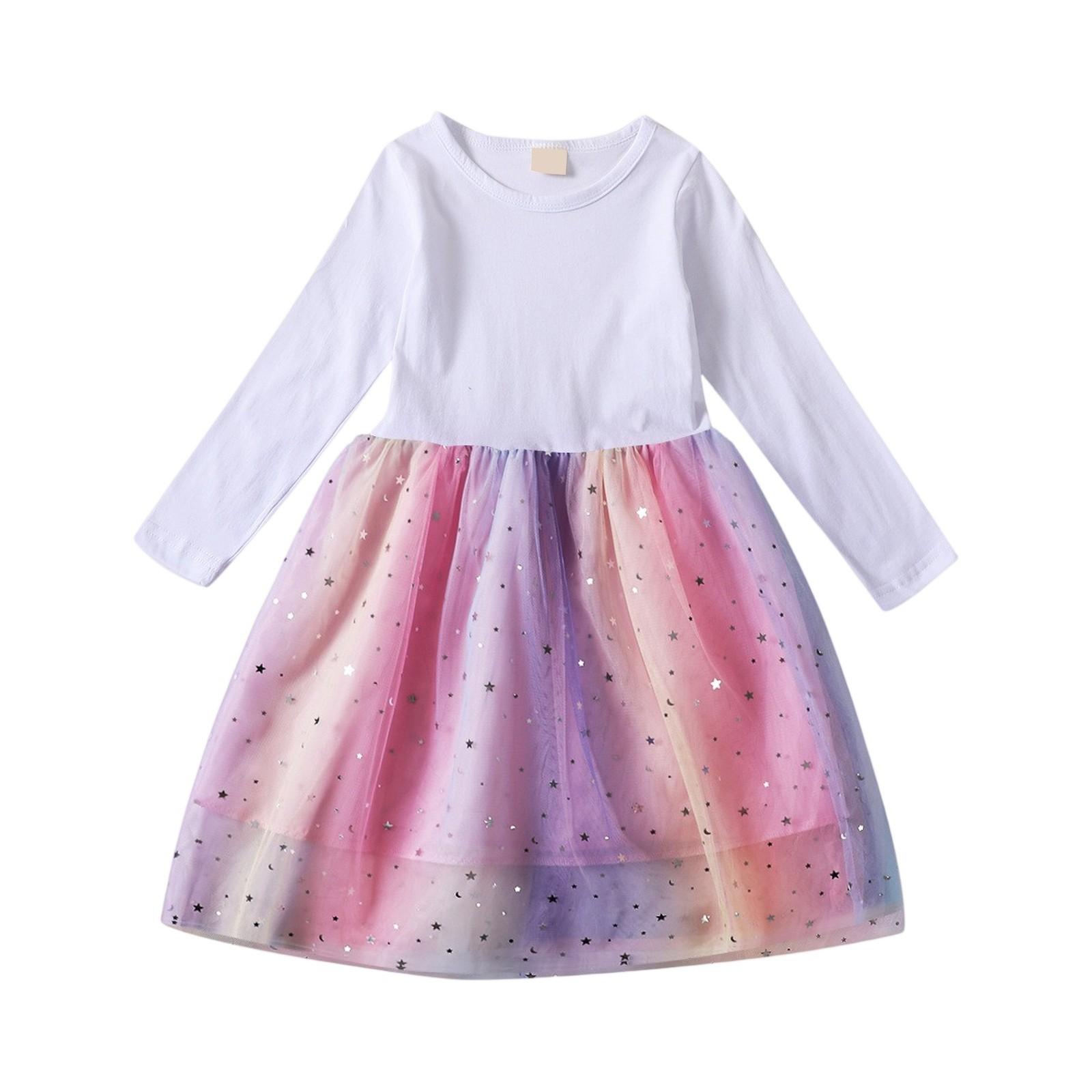 

Платье с длинным рукавом для девочек - Тюлевое вечернее платье 140 белый