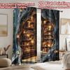 2D flat Photography Backdrop Photography Backdrop Cozy Enchanted Bookshelves 100% Polyester Anniversary Use for Suitable for