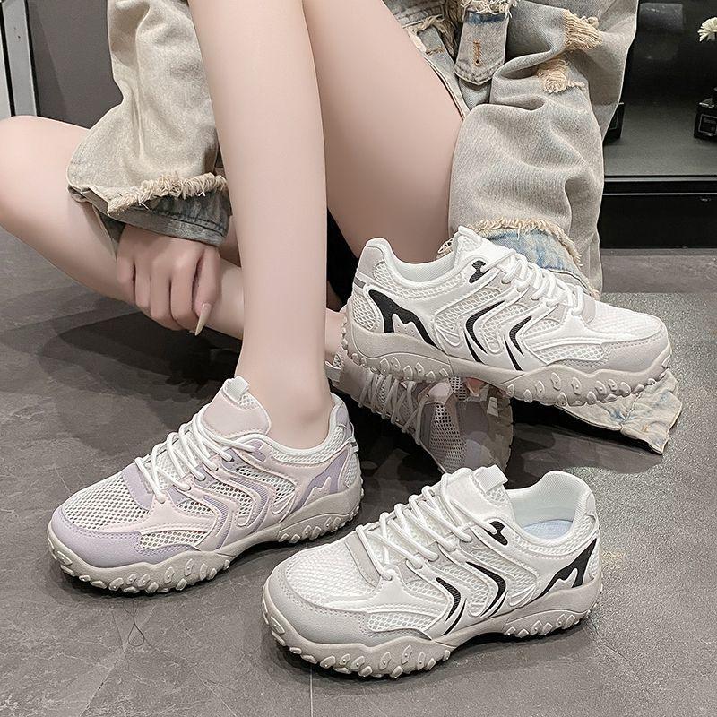 Mesh Sports Shoes Women's 2025 New Summer Versatile Breathable Soft Sole Lightweight Casual German Training Board Shoes Women's White Shoes
