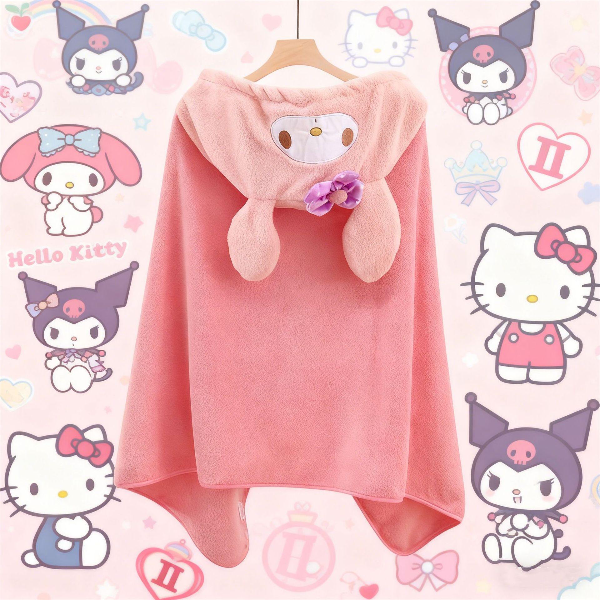 Cute Pet Hooded Nap Blanket: Versatile Plush Shawl for Office & Home 70*140cm