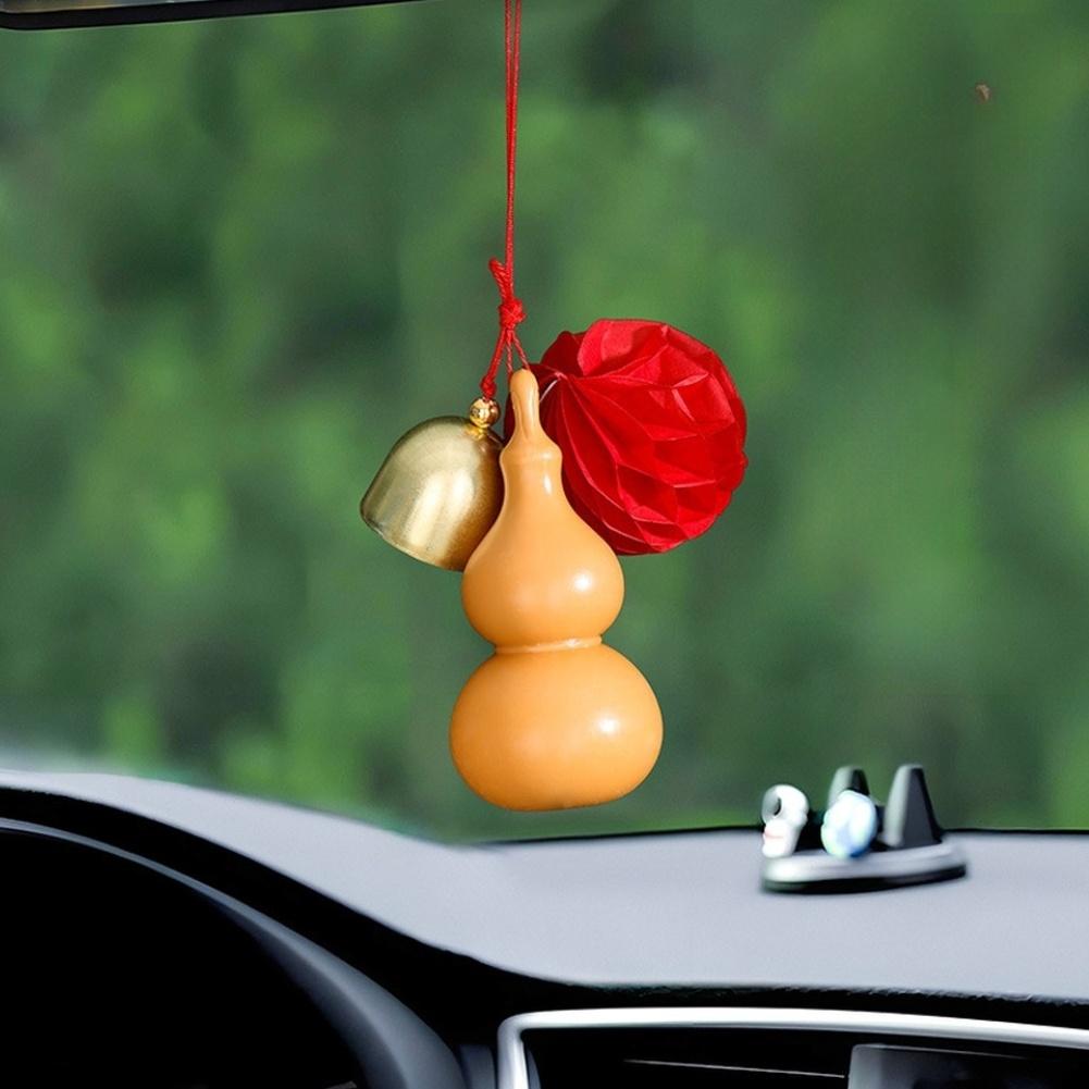 4Pcs Chinese New Year Horse Decorations Plastic Handmade Gourd Pendant For Home Motorcycle Bell Keychain Car Interior Decoration