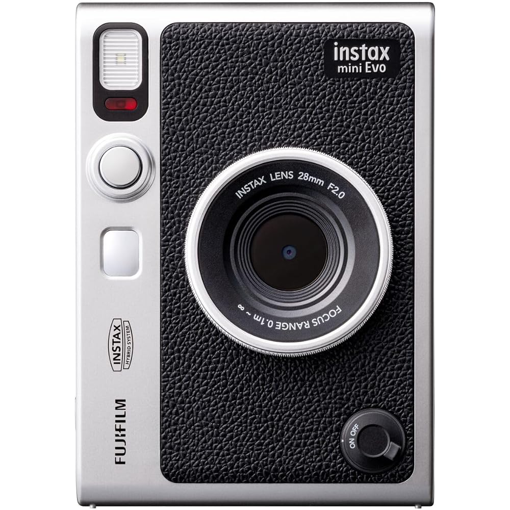 Fujifilm Instax Mini Evo Hybrid Instant Camera Black with Smartphone Printer and Digital Features