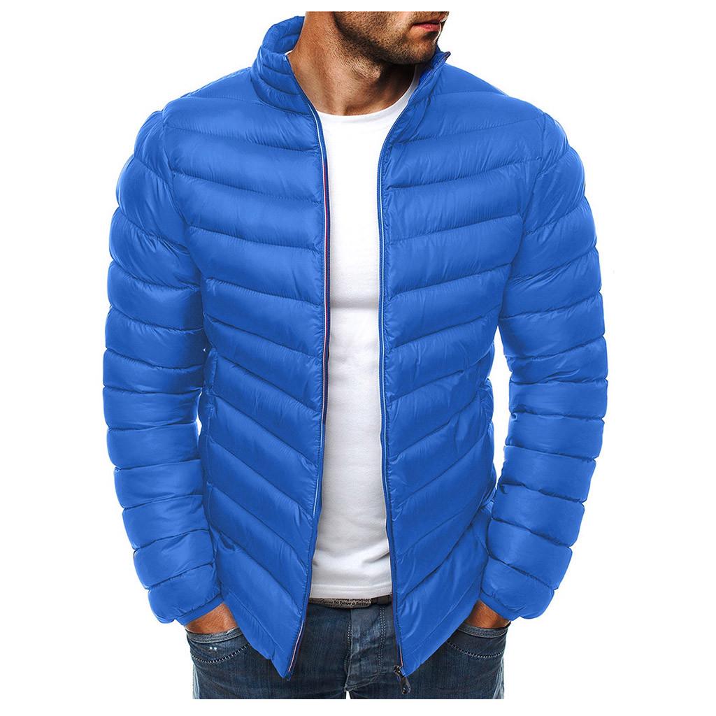 Pánská Zimní Teplá Péřová Bunda na Zip Sbalitelný Lehký Kabát