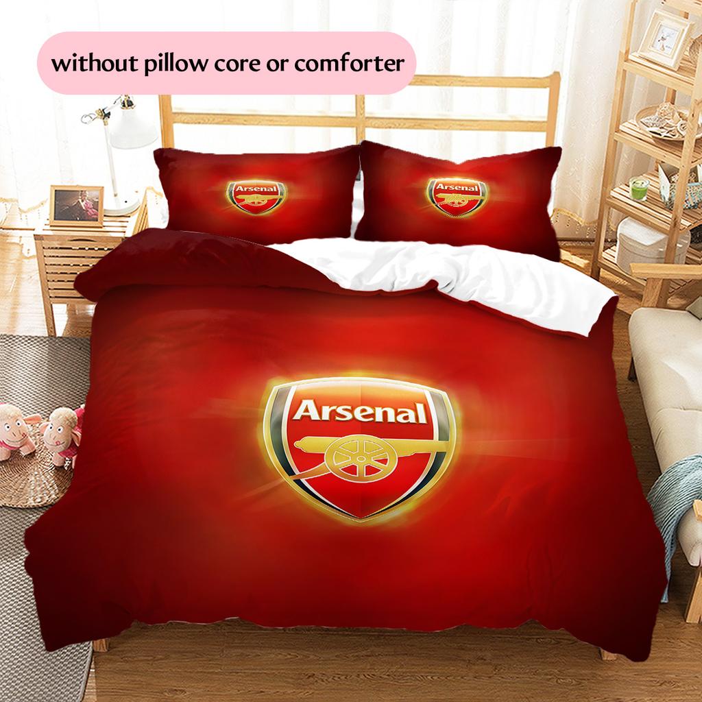 Set Copripiumino Trapuntato con Motivo Arsenal Football Club Decorazione per la Casa Regalo (1 * copripiumino + 2 * federe senza imbottitura)