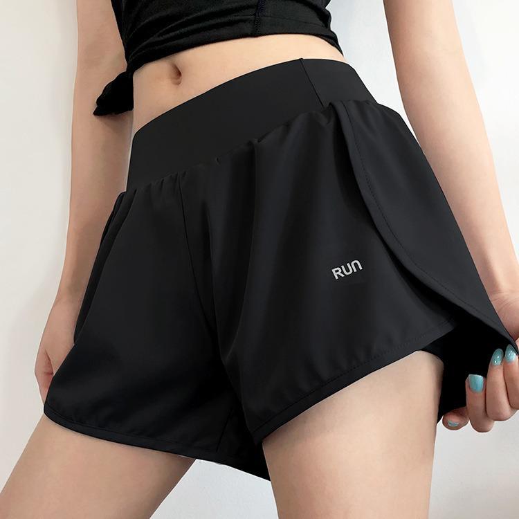 Shorts de Yoga e Corrida Feminino 2 em 1 de Cintura Alta - Anti-Exposição, Emagrecedor, Roupa Ativa de Verão