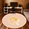 1pc Angel Baby Round Chair Mat Office Area Rug - Non-Slip, Floor Mat for Office, Bedroom, and Indoor Decor P127198