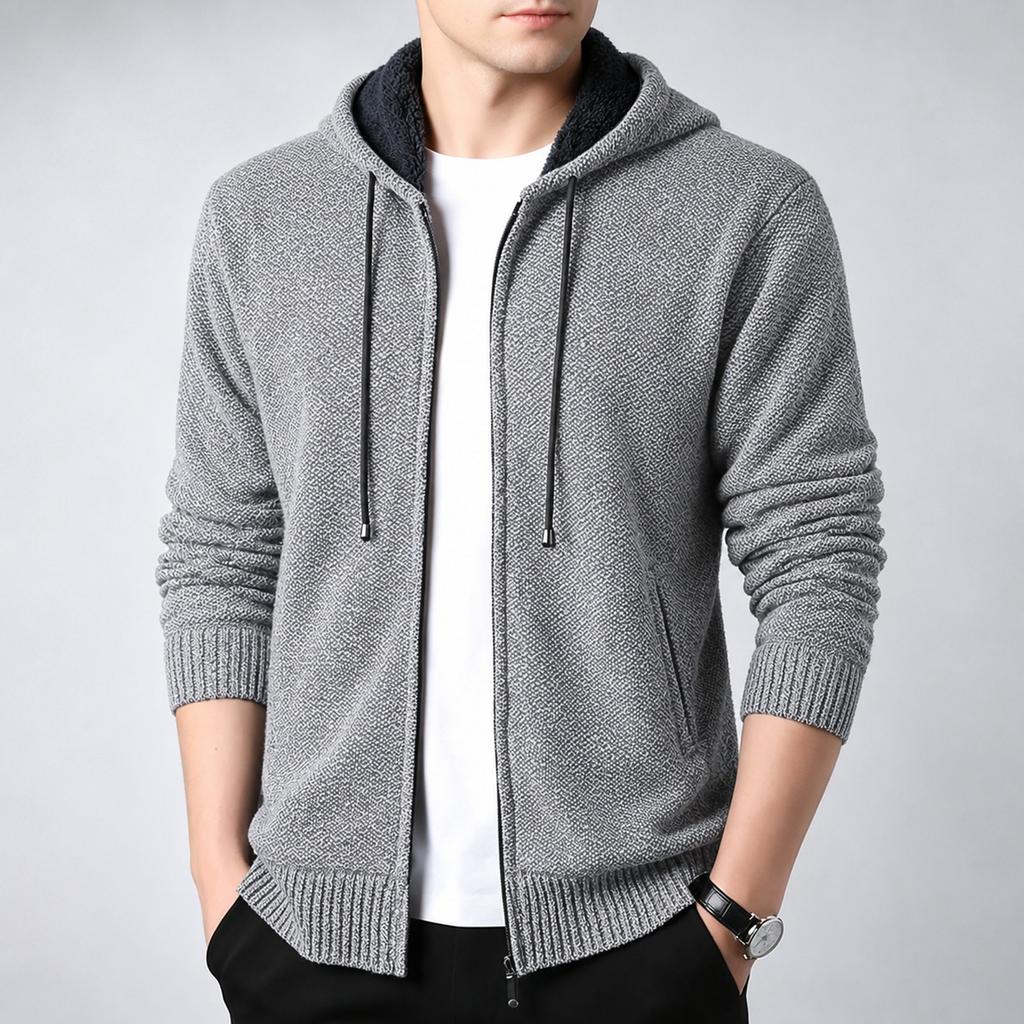 Men's Zip Up Hooded Jacket Long Sleeve Casual Outdoor Fashion Coat